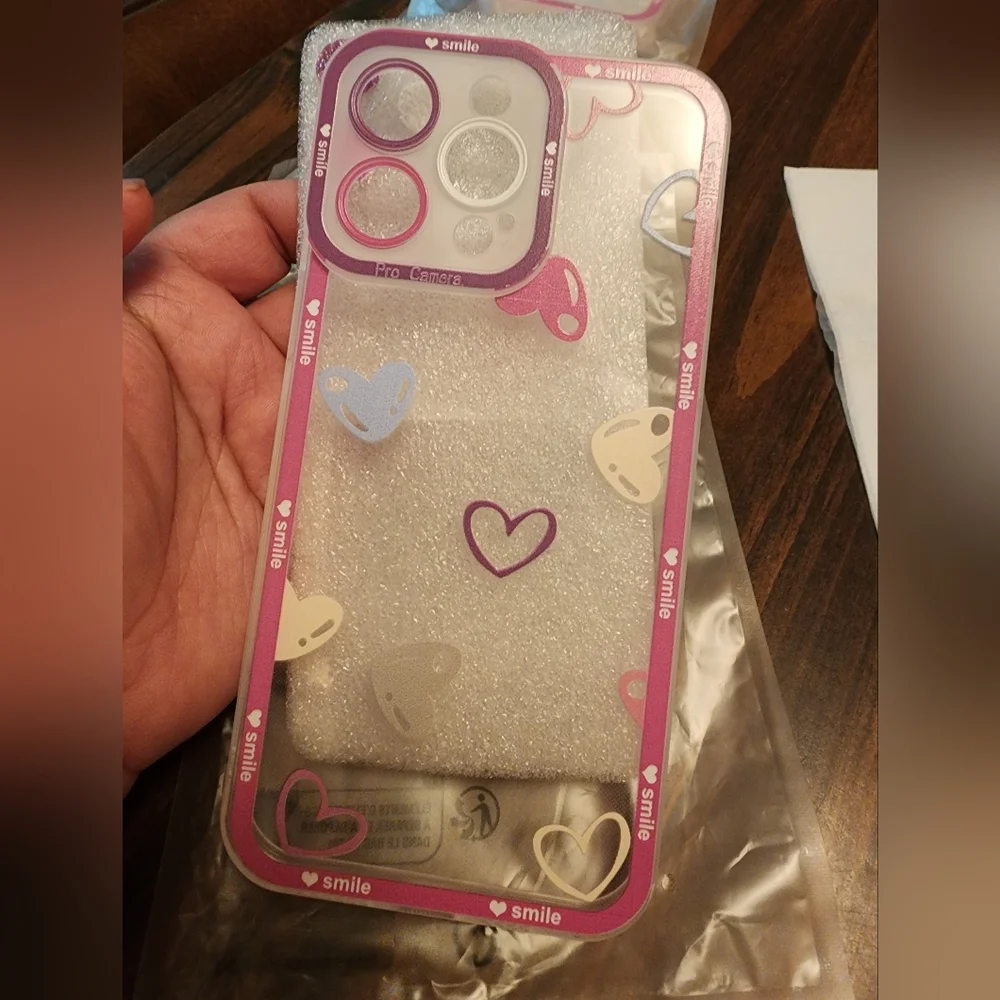 Brand new Apple IPhone 14 Pro Max Love heart 🩷🩵💜 Silicone Phone case